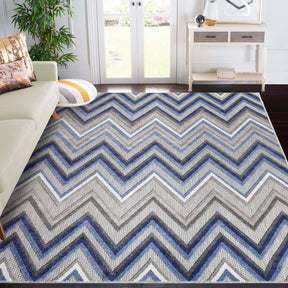 Acacia Geometric Zigzag Area Rug Modern Indoor Outdoor Rugs