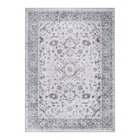 Agra Floral Scroll Washable Indoor Area Rugs or Runner Rug
