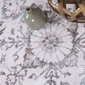 Agra Floral Scroll Washable Indoor Area Rugs or Runner Rug