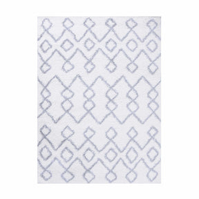 Alia Boho Geometric Diamonds Indoor Plush Shag Area Rug Or Runner Rug