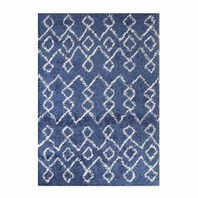 Alia Boho Geometric Diamonds Indoor Plush Shag Area Rug Or Runner Rug