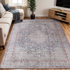 Alma Floral Medallion Indoor Area Rug Or Runner Rug Berry Red