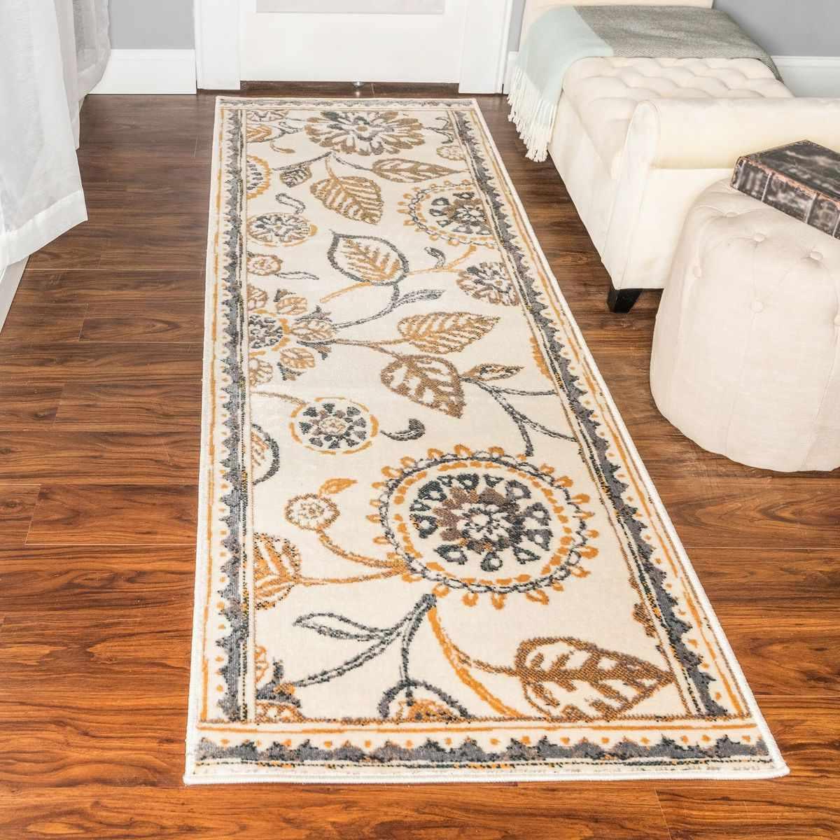 Amaryllis Modern Farmhouse Botanical Floral Vines Indoor Area Rug