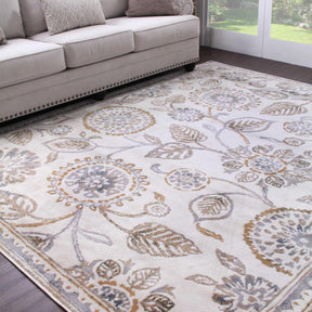 Amaryllis Modern Farmhouse Botanical Floral Vines Indoor Area Rug