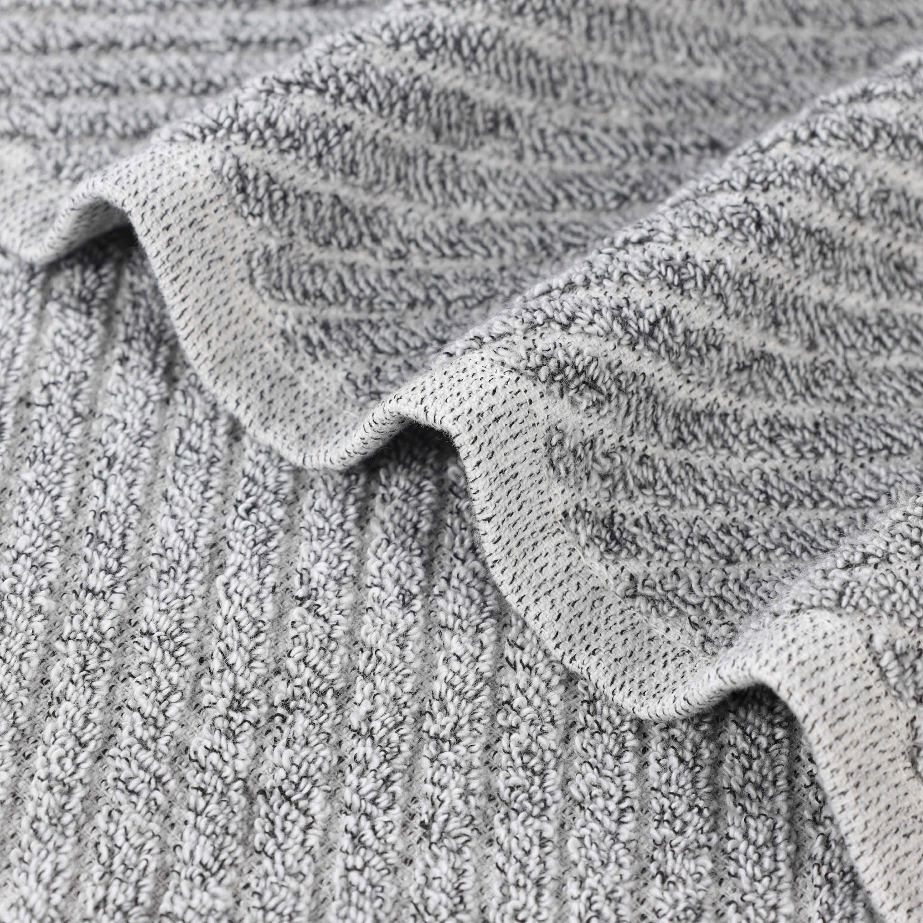 Amelia Cotton Blend Textured Diagonal Ribbed 12 Piece Towel Set