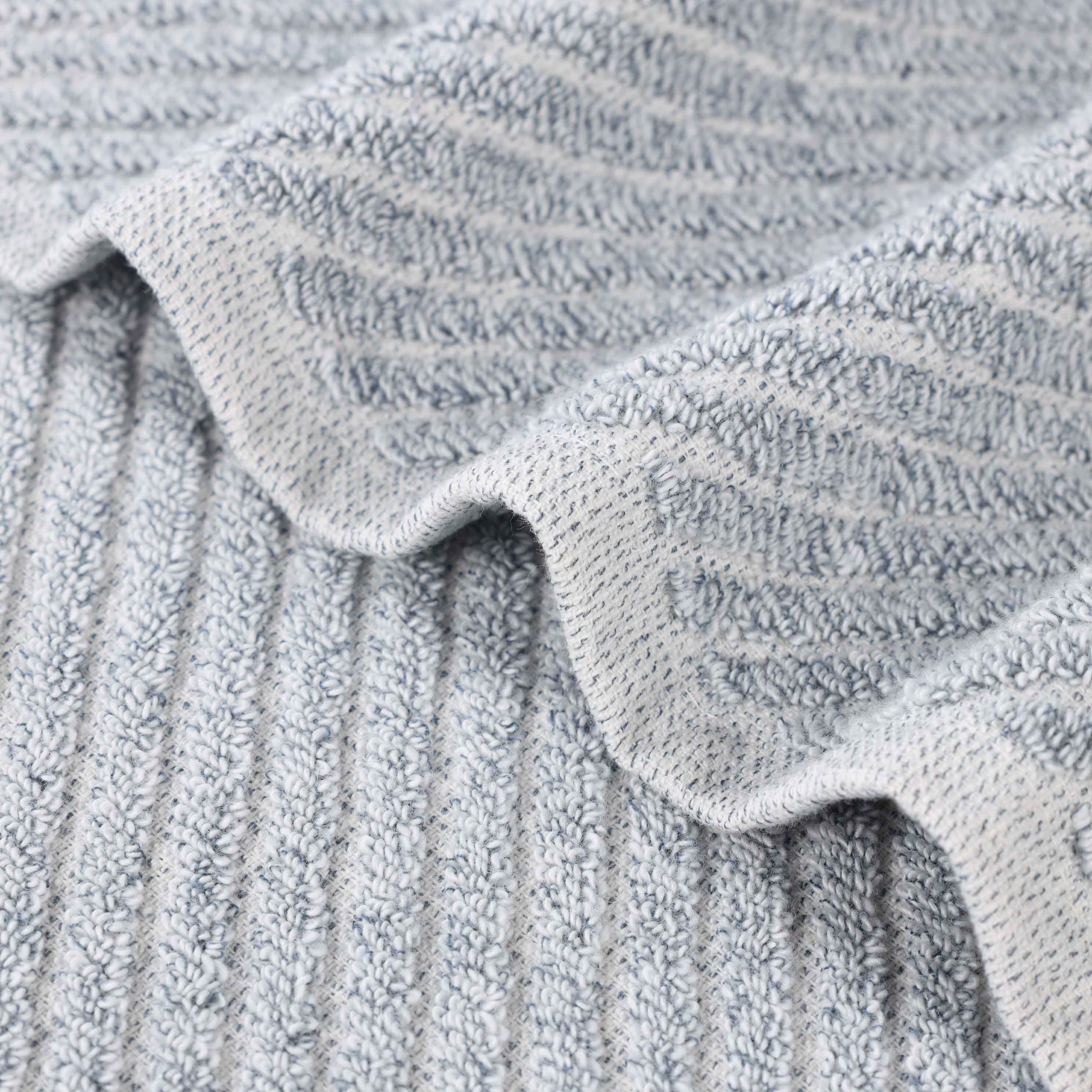 Amelia Cotton Blend Textured Diagonal Ribbed 12 Piece Towel Set
