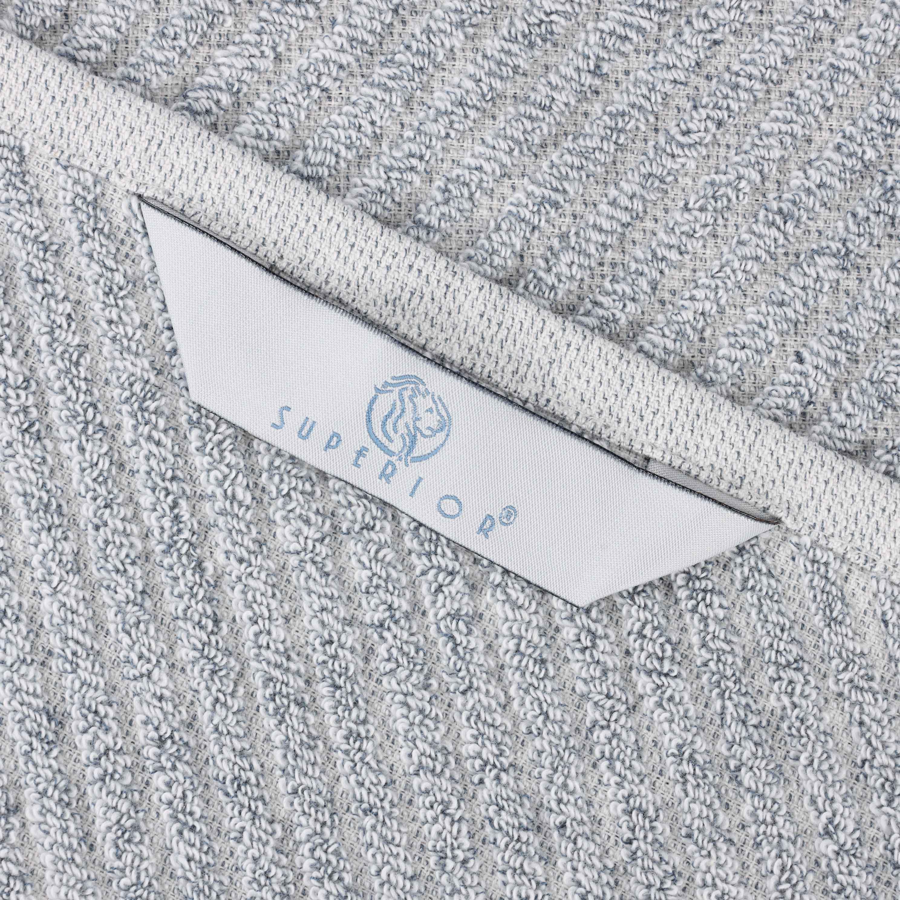 Amelia Cotton Blend Textured Diagonal Ribbed 12 Piece Towel Set