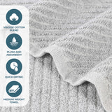 Amelia Cotton Blend Textured Diagonal Ribbed 12 Piece Towel Set
