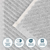Amelia Cotton Blend Textured Diagonal Ribbed 12 Piece Towel Set