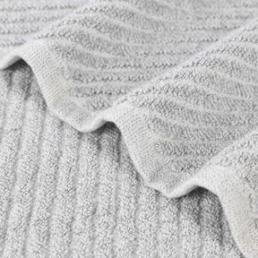 Amelia Cotton Blend Textured Diagonal Ribbed 12 Piece Towel Set