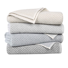 Amelia Cotton Blend Textured Diagonal Ribbed 12 Piece Towel Set