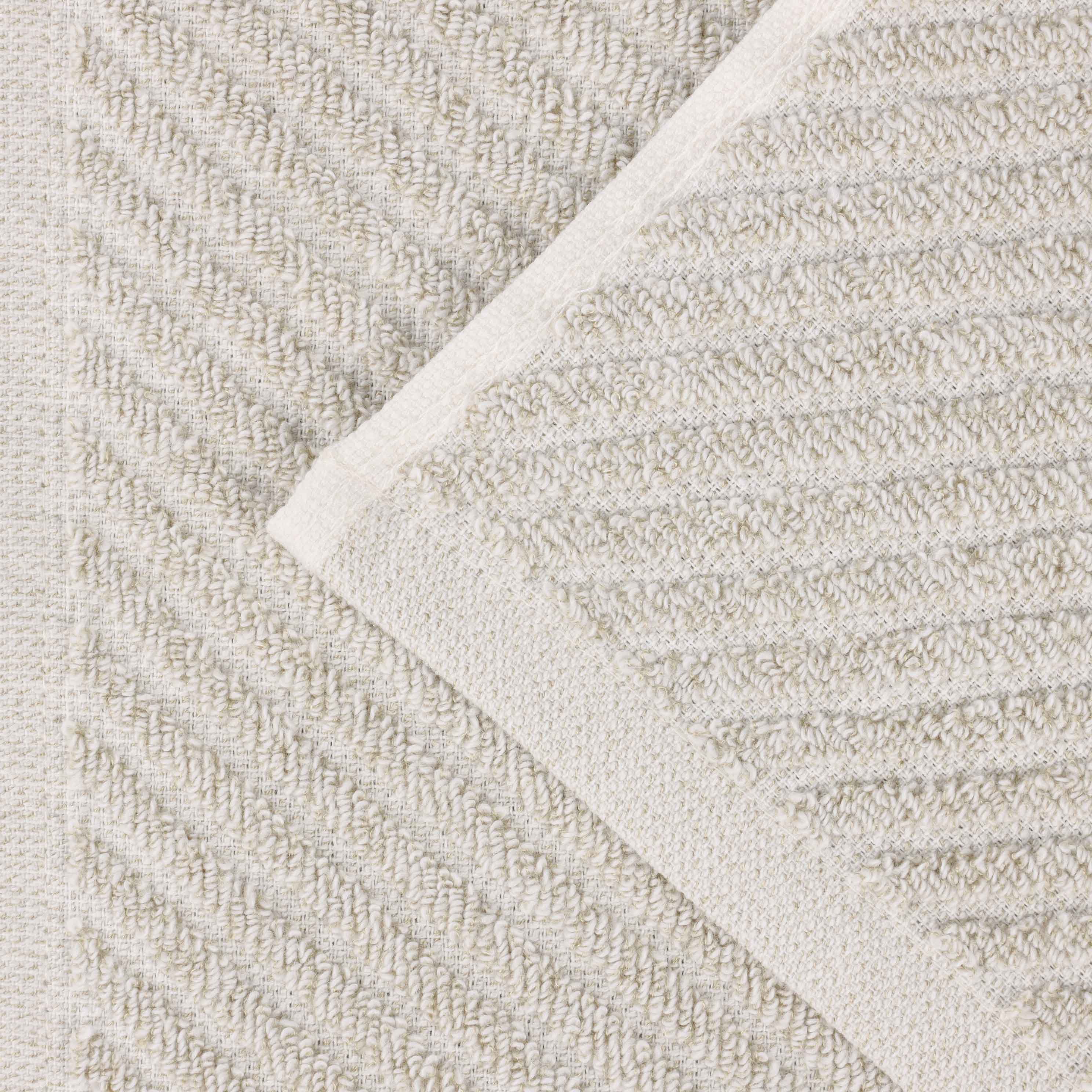 Amelia Cotton Blend Textured Diagonal Ribbed 12 Piece Towel Set