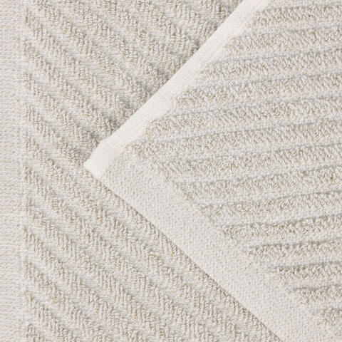 Amelia Cotton Blend Textured Diagonal Ribbed 12 Piece Towel Set