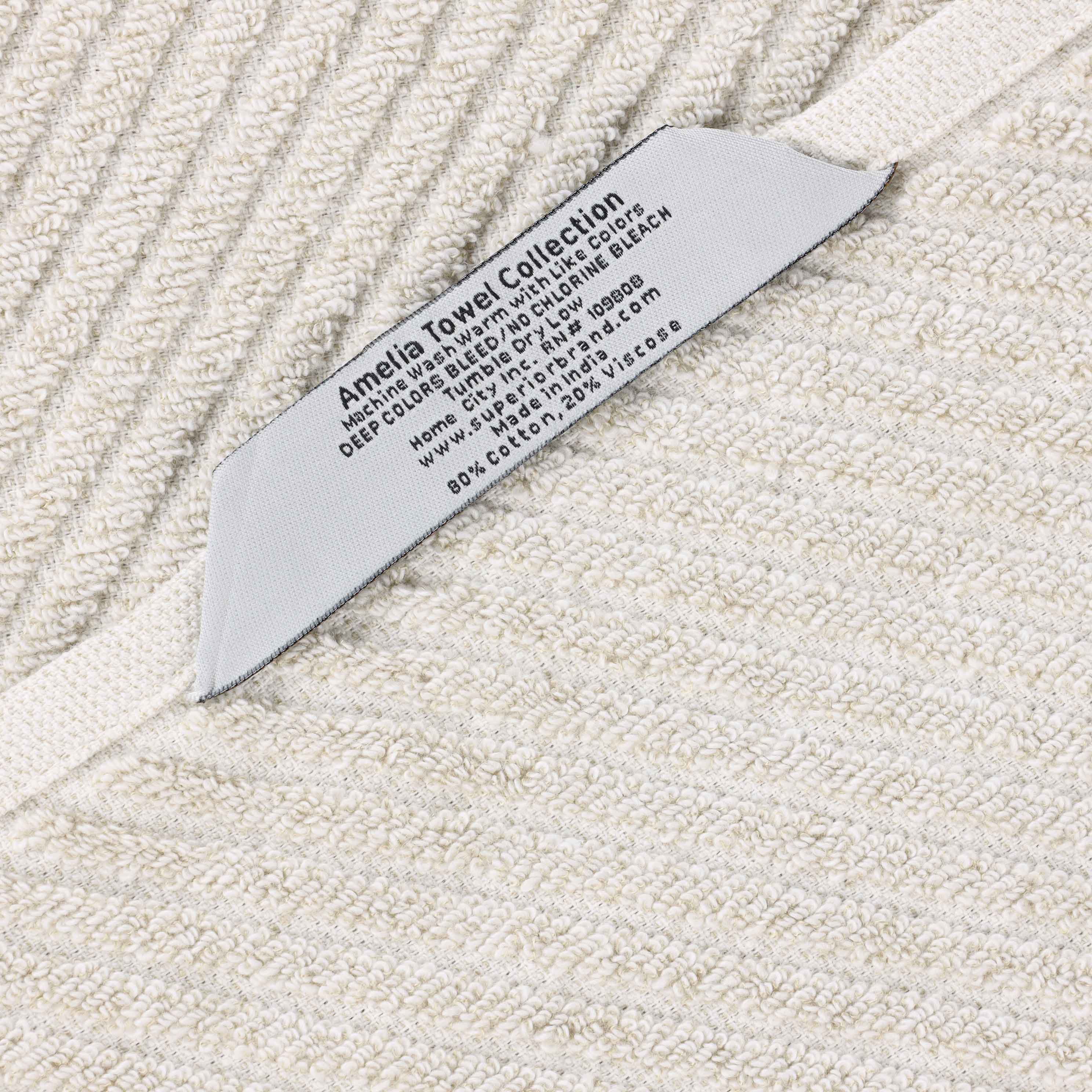 Amelia Cotton Blend Textured Diagonal Ribbed 12 Piece Towel Set