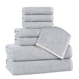 Amelia Cotton Blend Textured Diagonal Ribbed 8 Piece Towel Set