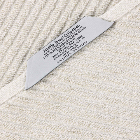 Amelia Cotton Blend Textured Diagonal Ribbed Bath Sheets, Set of 2
