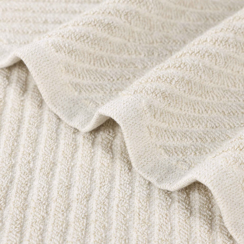 Amelia Cotton Blend Textured Diagonal Ribbed Bath Sheets, Set of 2