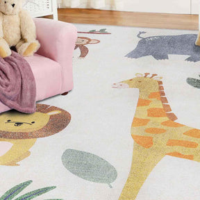 Animal Safari Non-Slip Kids Playroom Indoor Area Rug