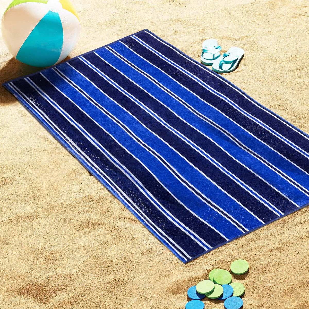 Aquast Stripe Cotton Oversized 2 Piece Beach Towel Set