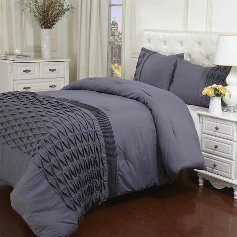 Arabella Pintuck Diamond Comforter Bedding Set