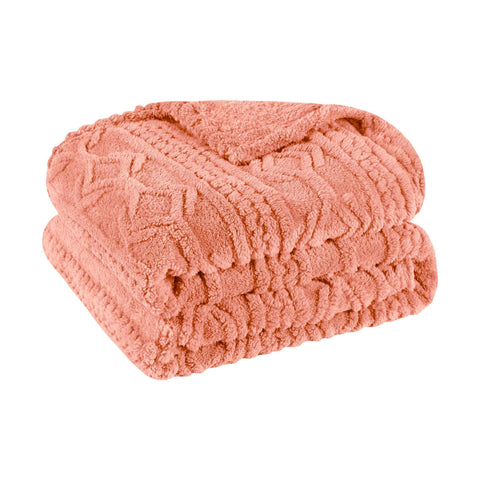 Fleece Blanket – Arctic Boho Knit Jacquard - Plush, Cozy Warmth