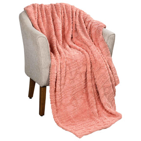Arctic Boho Knit Jacquard Fleece Plush Medium Weight Fluffy Blanket