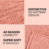 Arctic Boho Knit Jacquard Fleece Plush Medium Weight Fluffy Blanket