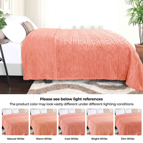 Fleece Blanket – Arctic Boho Knit Jacquard - Plush, Cozy Warmth