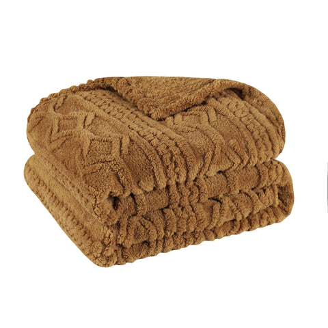 Fleece Blanket – Arctic Boho Knit Jacquard - Plush, Cozy Warmth