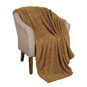 Arctic Boho Knit Jacquard Fleece Plush Medium Weight Fluffy Blanket