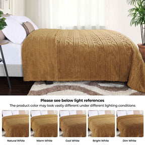 Arctic Boho Knit Jacquard Fleece Plush Medium Weight Fluffy Blanket