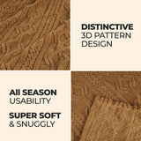 Fleece Blanket – Arctic Boho Knit Jacquard - Plush, Cozy Warmth