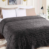 Fleece Blanket – Arctic Boho Knit Jacquard - Plush, Cozy Warmth