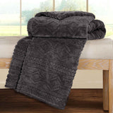 Fleece Blanket – Arctic Boho Knit Jacquard - Plush, Cozy Warmth