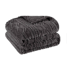 Arctic Boho Knit Jacquard Fleece Plush Medium Weight Fluffy Blanket