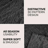 Arctic Boho Knit Jacquard Fleece Plush Medium Weight Fluffy Blanket