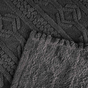 Arctic Boho Knit Jacquard Fleece Plush Medium Weight Fluffy Blanket
