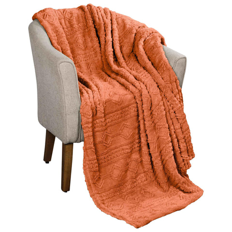 Fleece Blanket – Arctic Boho Knit Jacquard - Plush, Cozy Warmth