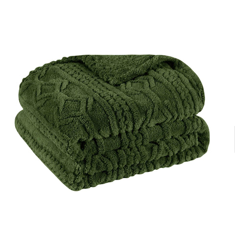 Fleece Blanket – Arctic Boho Knit Jacquard - Plush, Cozy Warmth