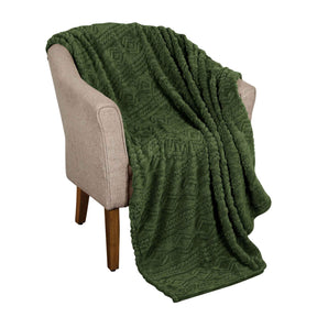 Arctic Boho Knit Jacquard Fleece Plush Medium Weight Fluffy Blanket