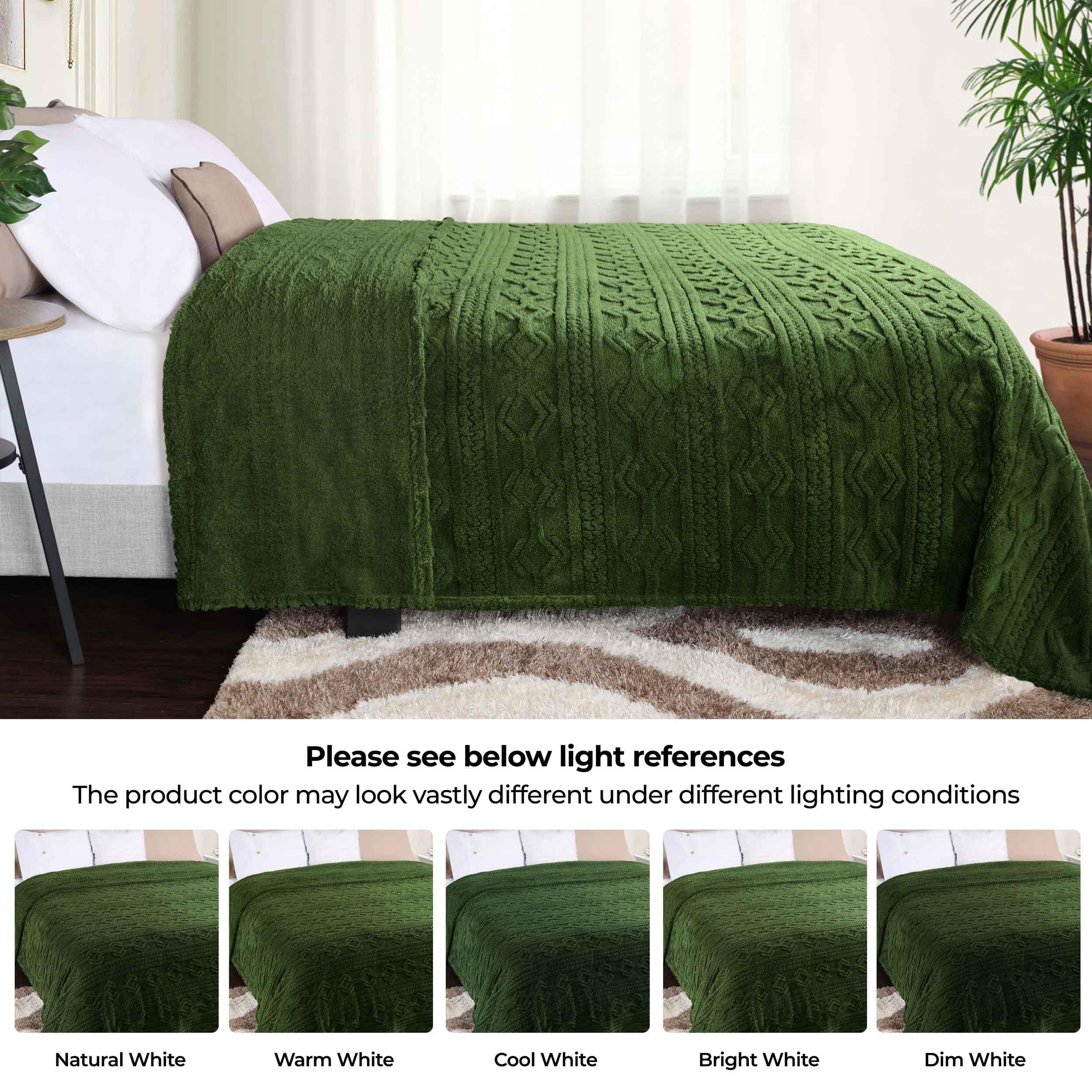 Arctic Boho Knit Jacquard Fleece Plush Medium Weight Fluffy Blanket