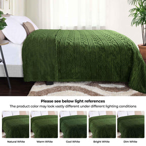 Arctic Boho Knit Jacquard Fleece Plush Medium Weight Fluffy Blanket