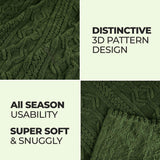 Arctic Boho Knit Jacquard Fleece Plush Medium Weight Fluffy Blanket