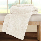 Fleece Blanket – Arctic Boho Knit Jacquard - Plush, Cozy Warmth