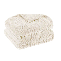 Arctic Boho Knit Jacquard Fleece Plush Medium Weight Fluffy Blanket