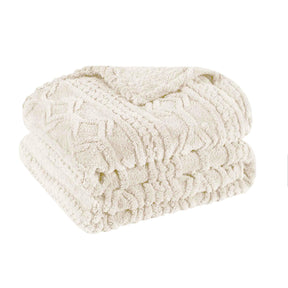 Arctic Boho Knit Jacquard Fleece Plush Medium Weight Fluffy Blanket