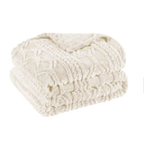 Arctic Boho Knit Jacquard Fleece Plush Medium Weight Fluffy Blanket