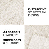 Arctic Boho Knit Jacquard Fleece Plush Medium Weight Fluffy Blanket