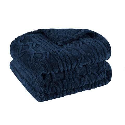 Fleece Blanket – Arctic Boho Knit Jacquard - Plush, Cozy Warmth