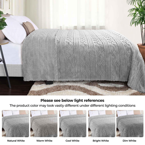 Fleece Blanket – Arctic Boho Knit Jacquard - Plush, Cozy Warmth